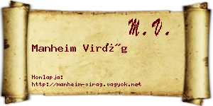 Manheim Virág névjegykártya